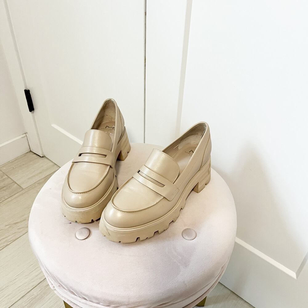 Marc Fisher LTD Beige Latika Platform Loafers Size 8